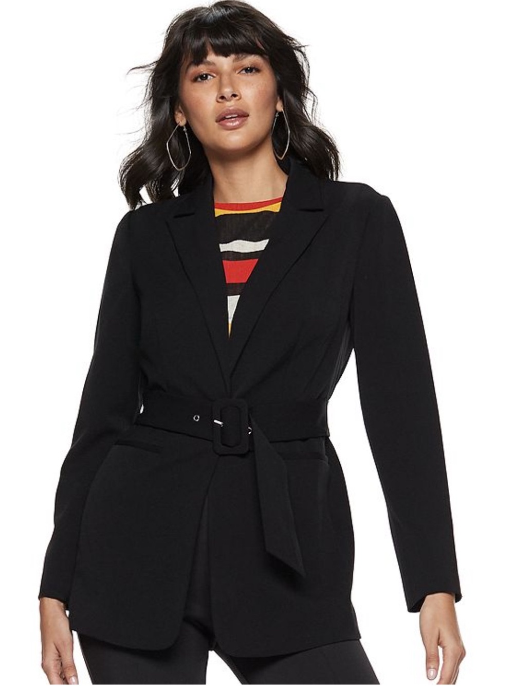 Nine West Classic Black Longline City  Blazer Jacket Size XS